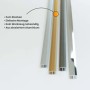 Vier Dalsys T-Profil Übergangsschienen aus eloxiertem Aluminium in verschiedenen Metallfarben für Laminat & Parkett. Einfache Montage.