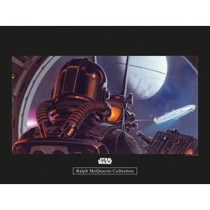 Komar Wandbild Star Wars Pilot (40x30 cm) mit Raumschiff und Todesstern im Weltraum.