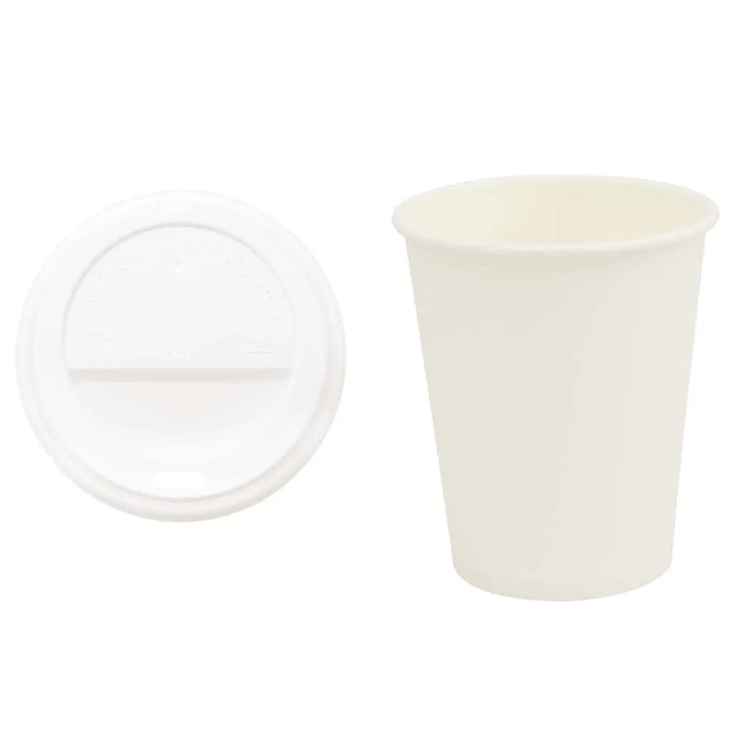DELUKE Pappbecher Weiß 1000 Stück Mit Deckel 200ml Einwegbecher Getränkebecher Pappe Becher Einweg Kaffeebecher Teebecher Partybecher