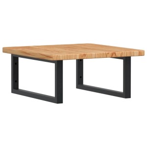 vidaXL Waschtischplatte mit Halterung Stahl und Massivholz Eiche 3302393