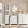 SoBuy Waschbeckenunterschrank BZR18-II-W, weiß, mit 2 Fächern, MDF, 60 cm breit.