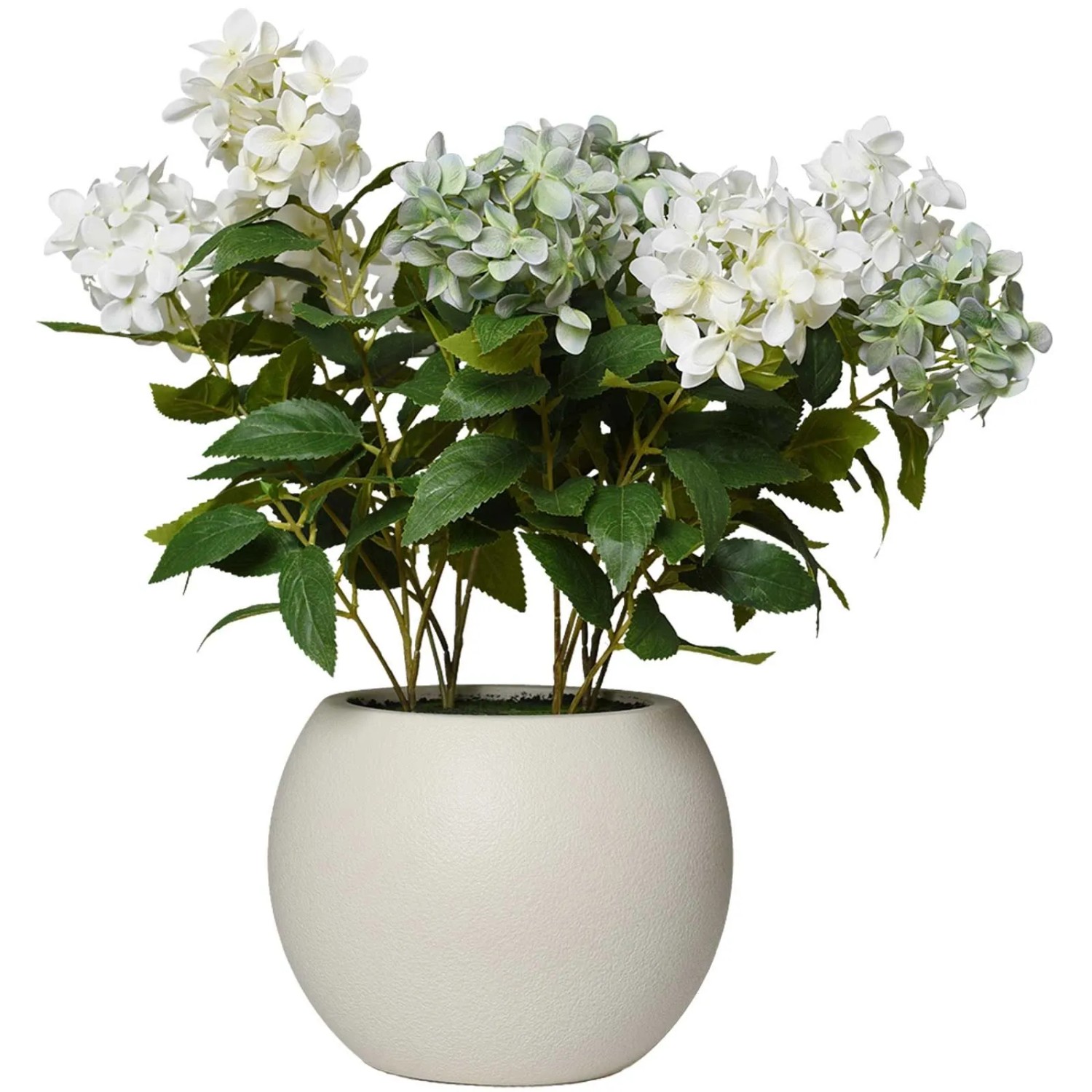 Vivanno Kunstpflanze Hydranga Mit Dekotopf 60 cm x 60 cm x 60 cm Creme