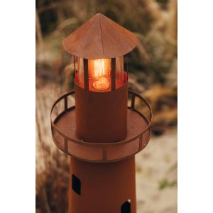 Deko-Leuchtturm Norddeutschland, 175 cm, Edelrost-Optik, aus Metall für den Garten.