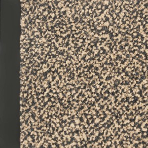 Detailaufnahme: Ocker-schwarze Karat Schmutzfangmatte SKY, melierter Flor.