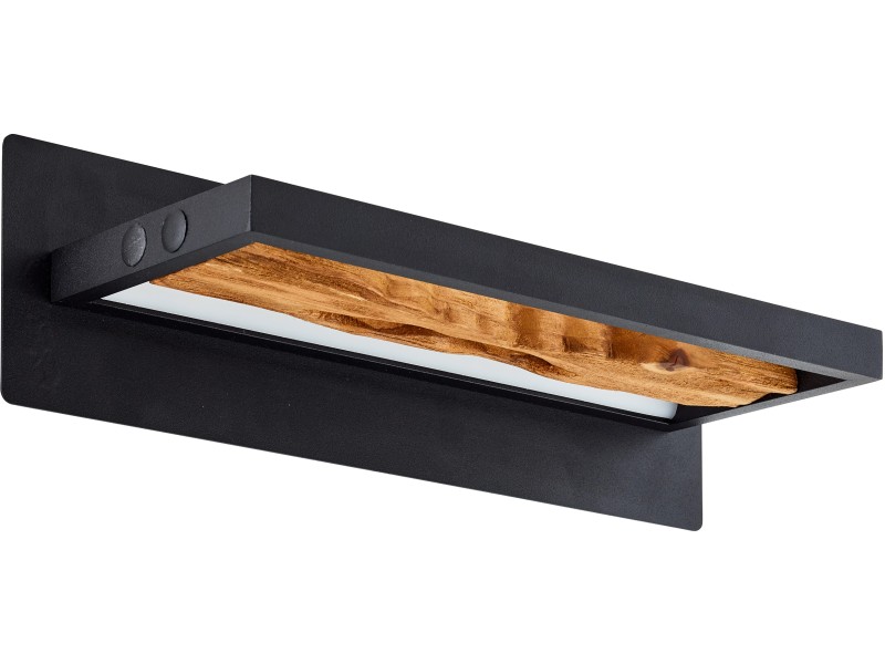 Brilliant LED-Wandleuchte Chaumont 35 cm Schwarz und Holz kaufen bei OBI