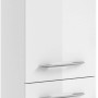 Pelipal Bad-Hängeschrank Quantum 01, weiß hochglanz, 30 cm breit, mit 3 Schubladen und silbernen Griffen.