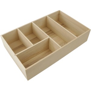 Fackelmann Schubladenbox aus Buche mit 5 Fächern für Badmöbel-Zubehör.