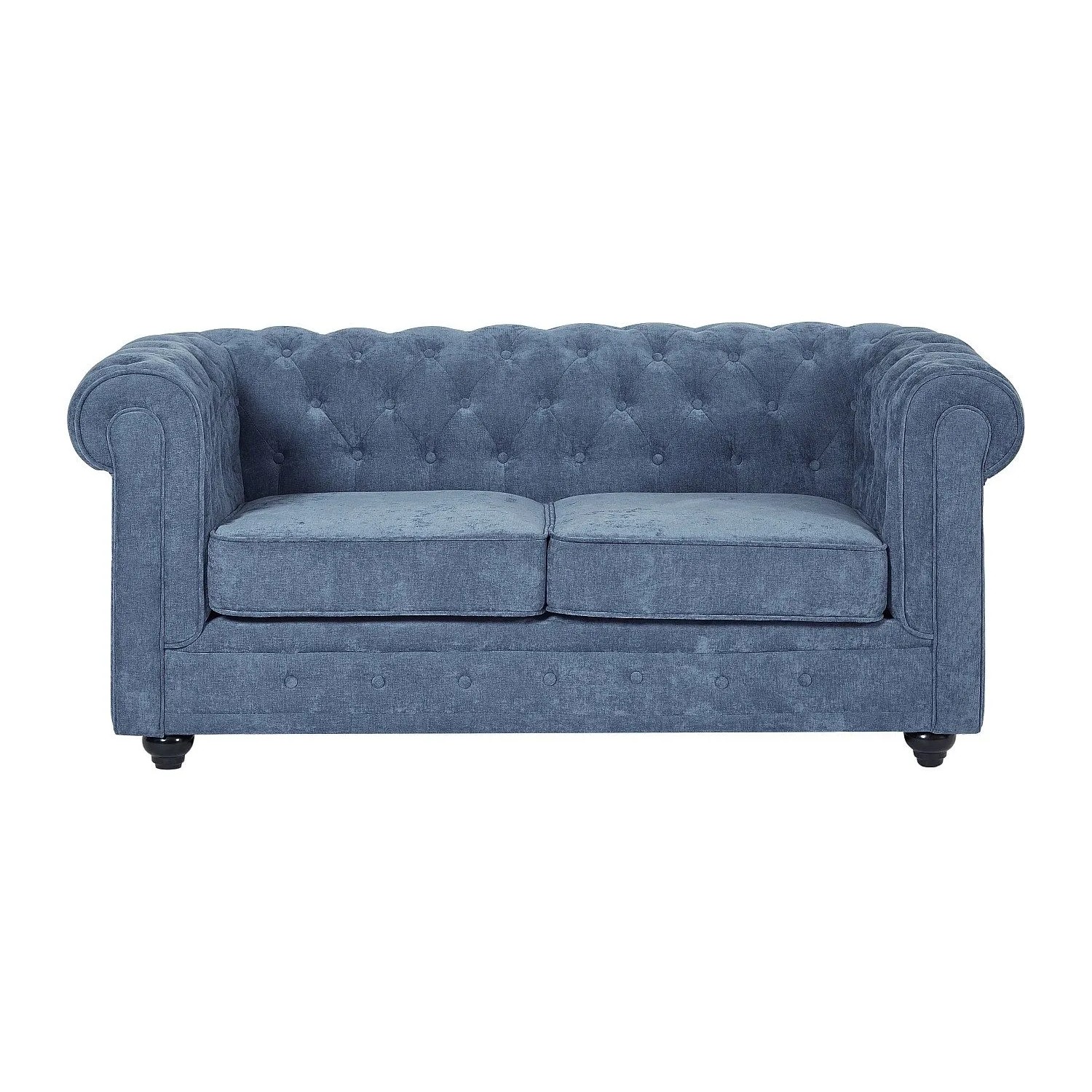 Vente-unique Sofa Ohne Schlafmöglichkeit Chesterfield Blau 165 cm