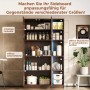 Merax Küchenschrank 180x105x40 cm LED Steckdosen Bücherregal Vitrine_9