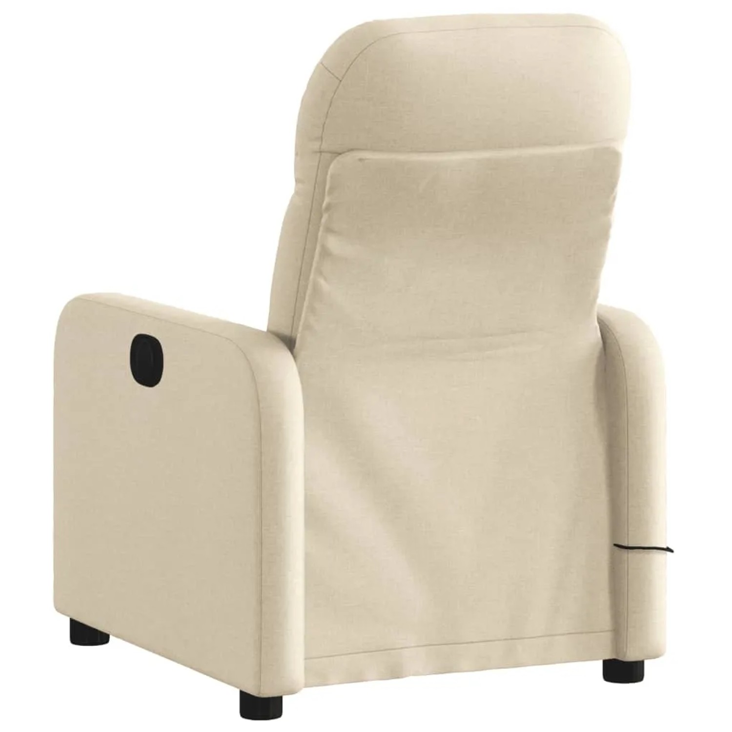 Rückansicht des creme-farbenen vidaXL Massagesessels mit elektrischer Funktion und Stoffbezug.