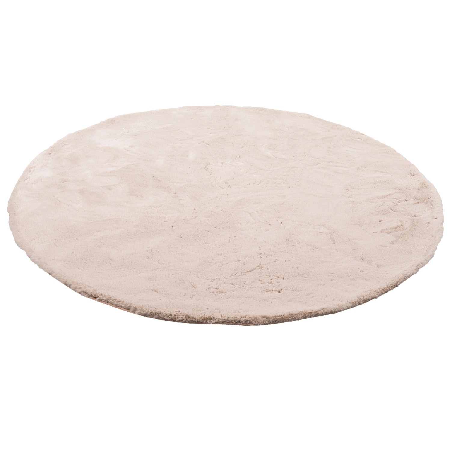 Pergamon Luxus Super Soft Fellteppich Plush Rund Beige 80x80cm günstig online kaufen