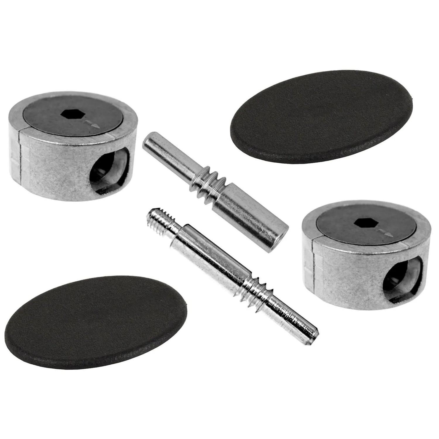 SOTECH Plattenverbinder FUERTE 114 mm Metall mit Schwarzen Kunststoffabdeckungen