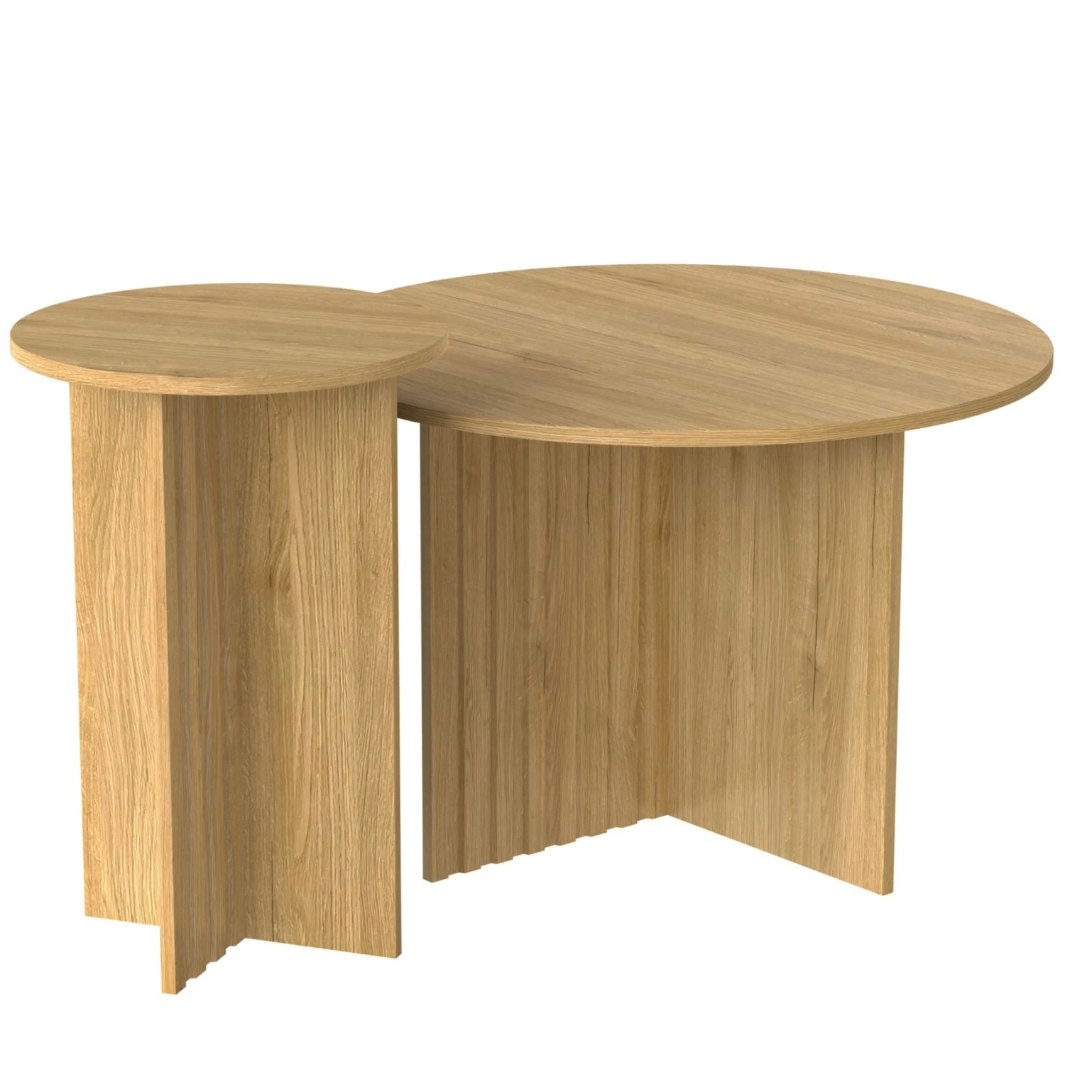 okwish Couchtisch Rund/Modern Kaffeetisch im Skandinavischen Design Natur