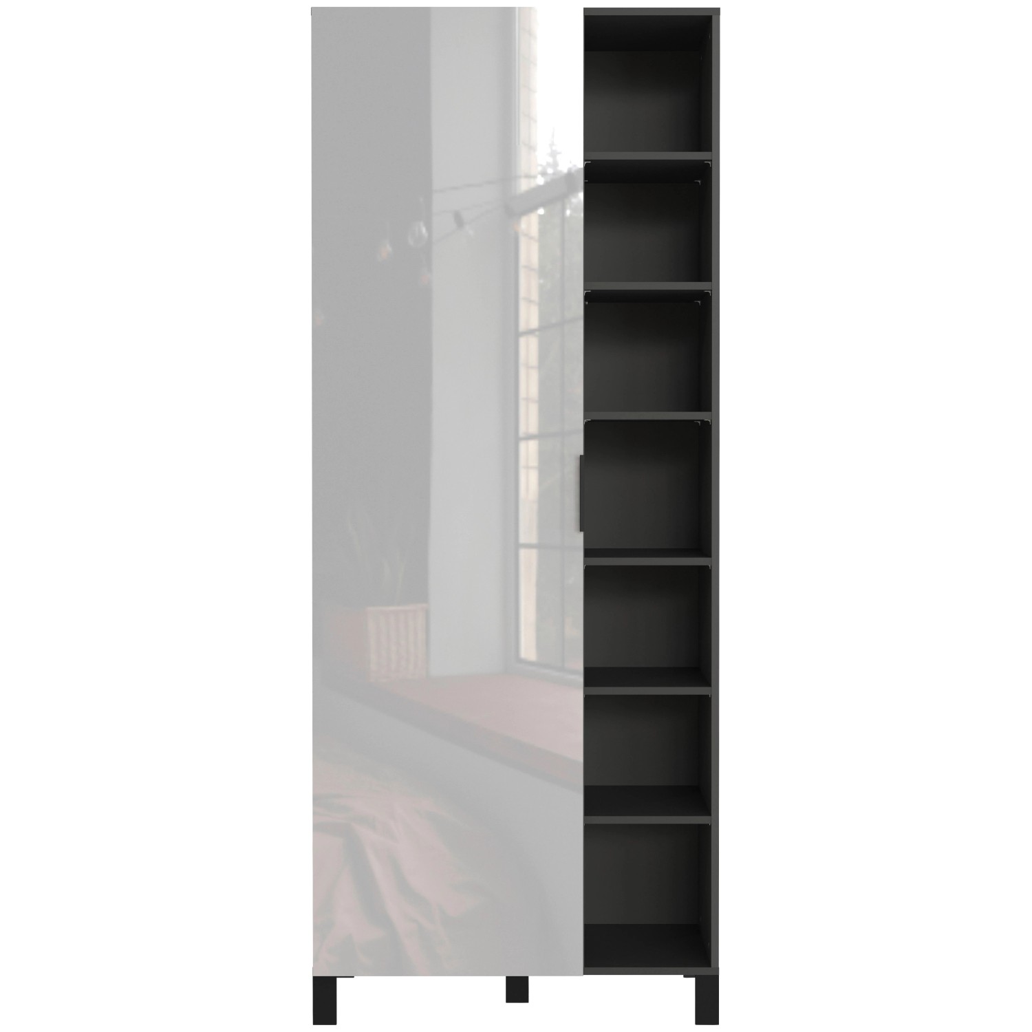 Premium Living Garderobenschrank Ceduna in Graphitfarben/Grau.