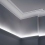 Graue NOEL & MARQUET Eckleiste IL3 WALLSTYL für indirekte Beleuchtung im Raum.