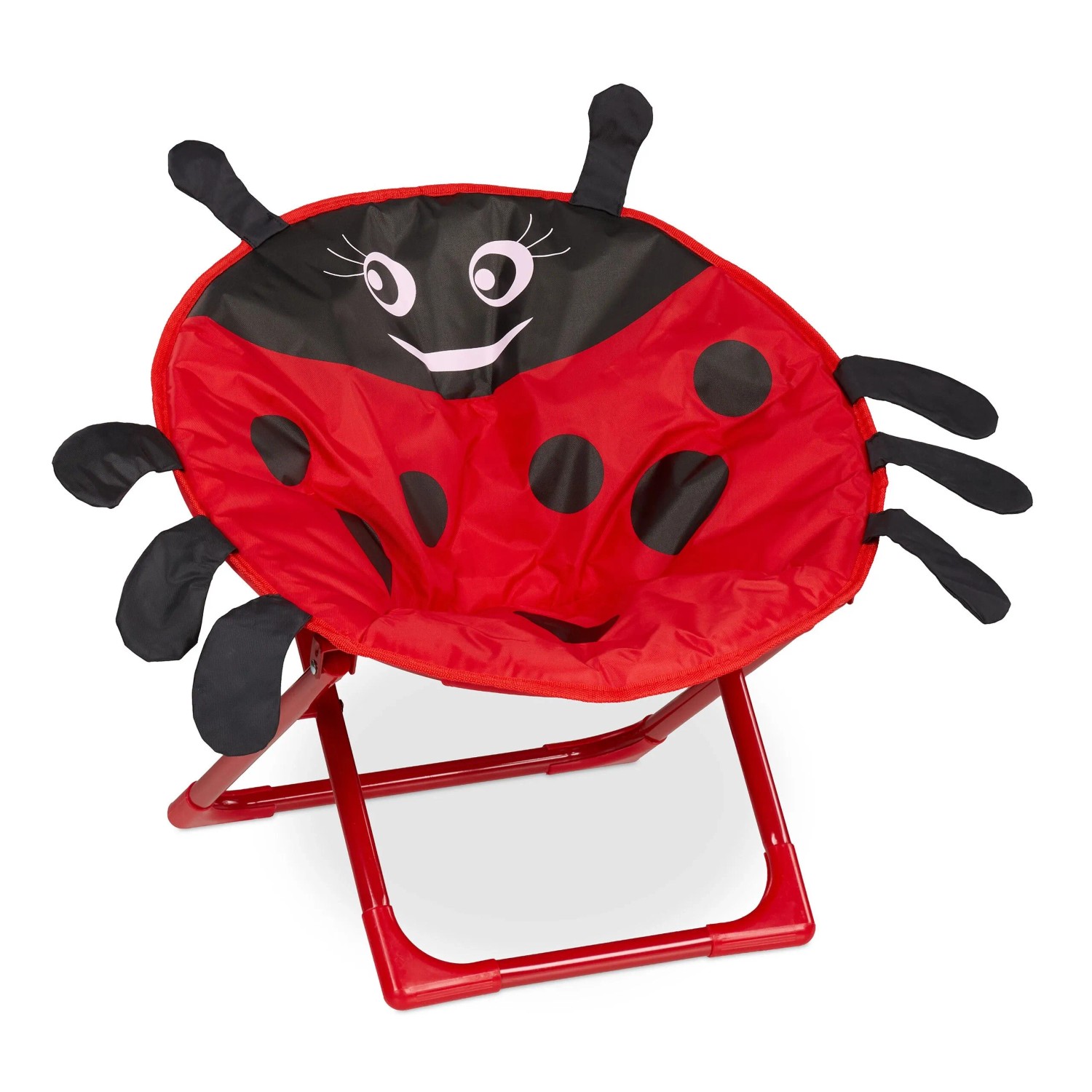 Relaxdays Moonchair für Kinder Polyester Marienkäfer Faltbar 47 cm x 50 cm x 48 cm 1,7 kg