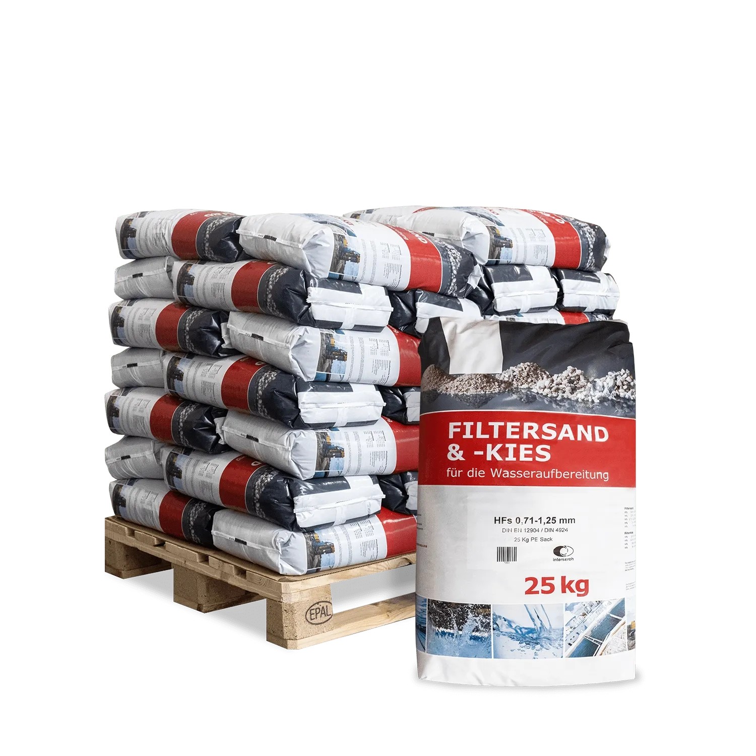 Galamio Poolsand 0,71 - 1,25 mm 25kg x 40 Sack 1000kg Palette