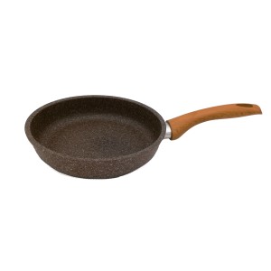 Bratofanne Stonewood, Ø 24cm, mit Holzimitat-Griff und Keramik-verstärkter Antihaftbeschichtung.