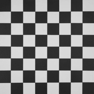Karat CV Bodenbelag Atlantic Damier: PVC-Boden in Fliesenoptik, schwarz-weißes Schachbrettmuster.