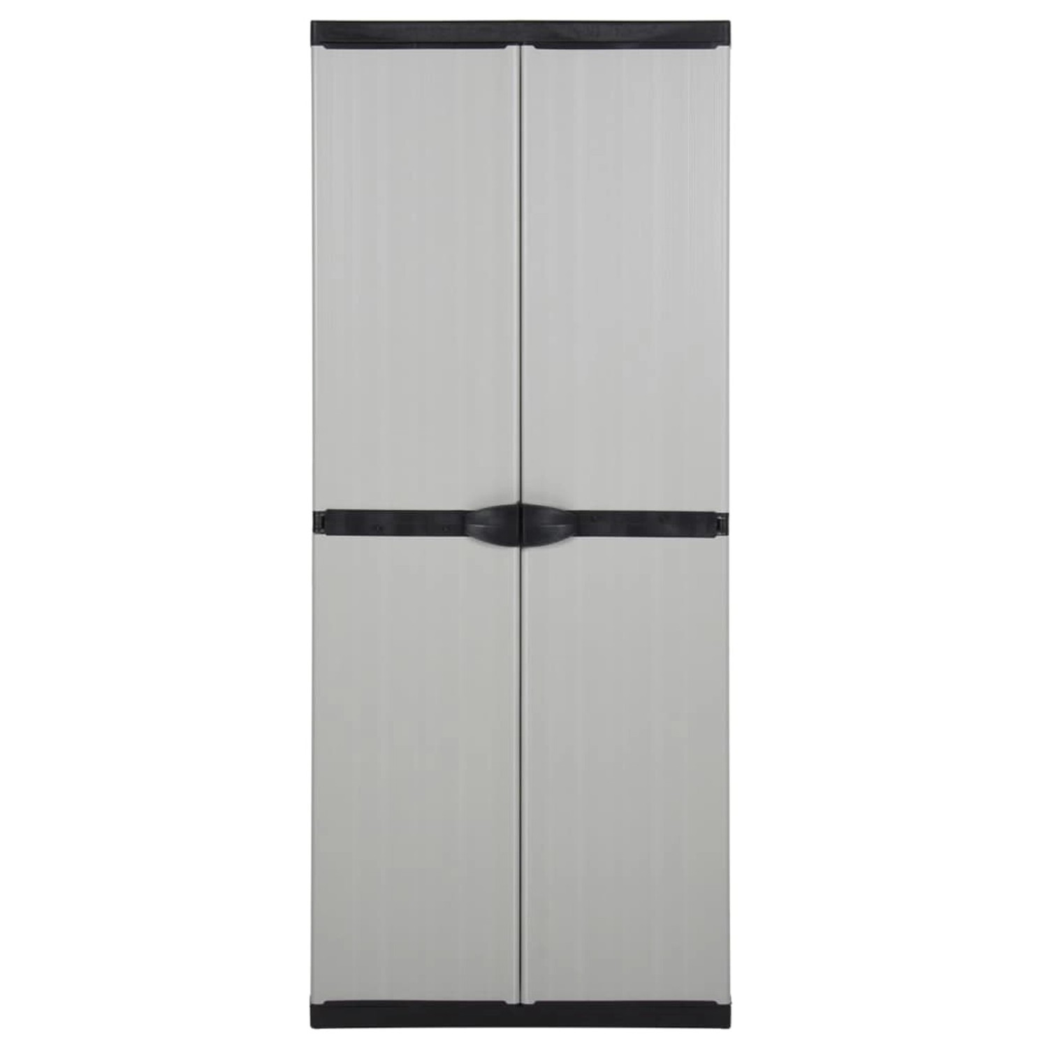 vidaXL Garten-Lagerschrank mit 3 Böden Grau & Schwarz 68x40x168 cm günstig online kaufen