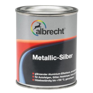 Dose Albrecht Metallic-Silber Glänzend, 125ml Metallschutzlack für Innen & Außen.
