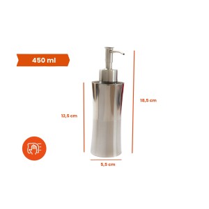 Bagnoxx Seifenspender, 450ml, Edelstahl, silberner Pumpspender für Bad & Küche.