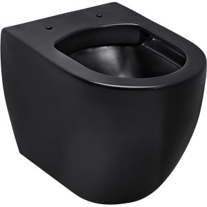 Schwarzes, spülrandloses Schöner Wohnen Hänge-WC Antus für Wandmontage.
