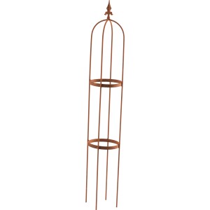 Obelisk Oscar, 130 cm, Natur-Rost, aus Metall für den Garten.