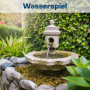 Teichpumpe speist Wasserspiel im Garten. Pumpe für Aquarien & Springbrunnen.