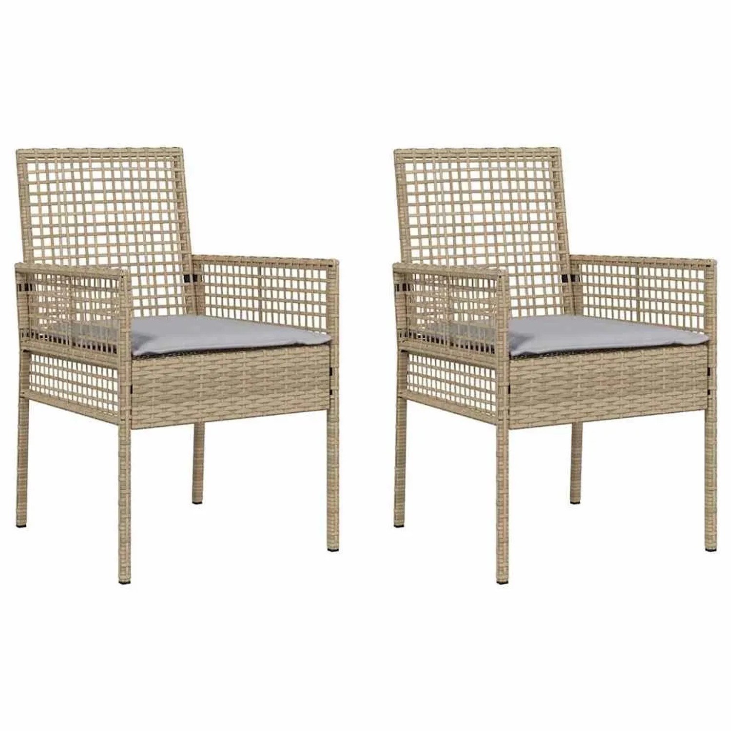 vidaXL Gartenstuhl 2 Stk Beige 53 x 60 x 85 cm Poly-Rattan 42003448 günstig online kaufen