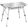 Tectake Aluminium Campingtisch Tina Faltbar Wetterfest 90 x 52 x 70 cm Silber