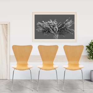 DELUKE Besucherstuhl BERLIN Holz Natura 45x49x85cm Konferenzstuhl Wartezimmerstuhl Bürostuhl