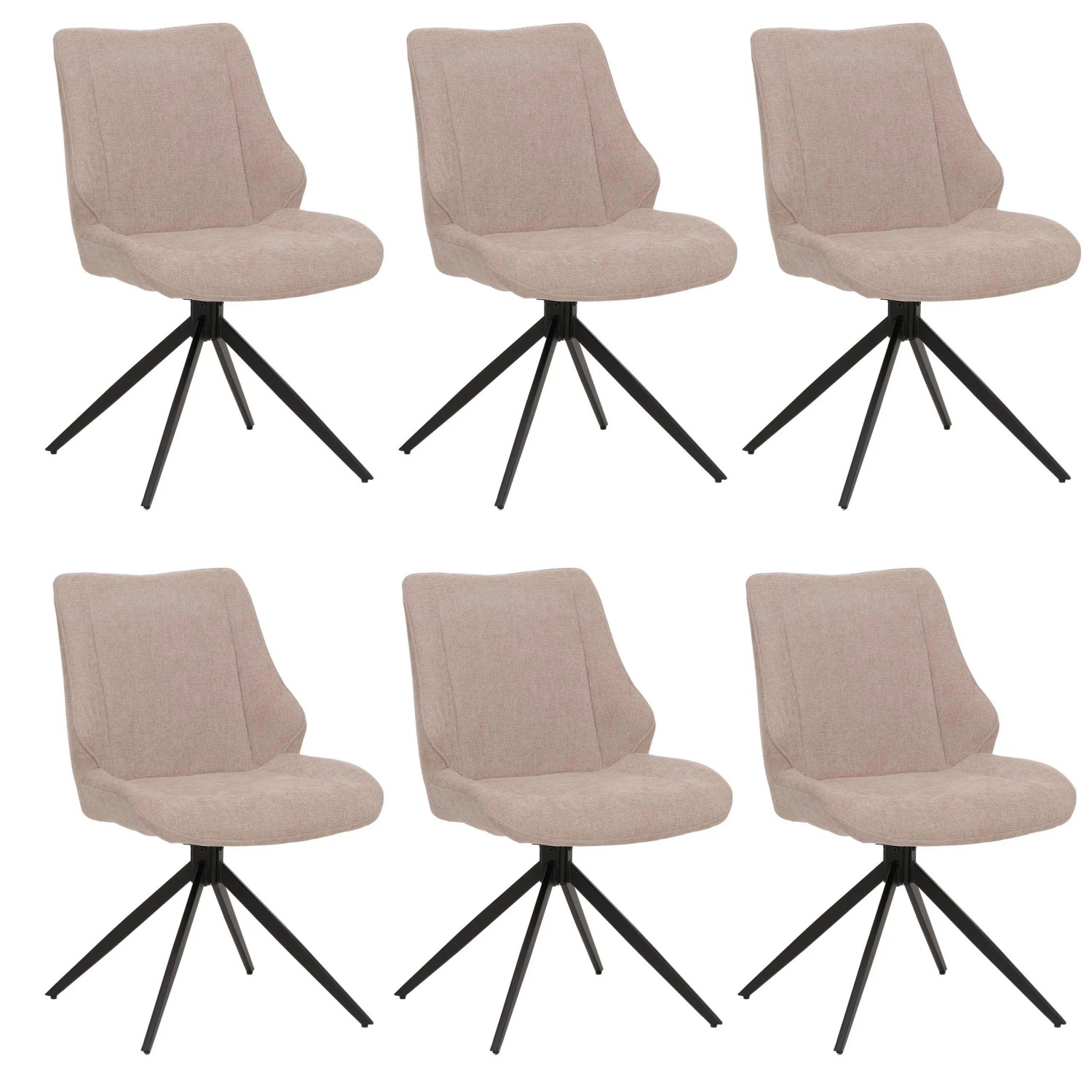 Mcw Esszimmerstuhl O48 6er-Set Beige