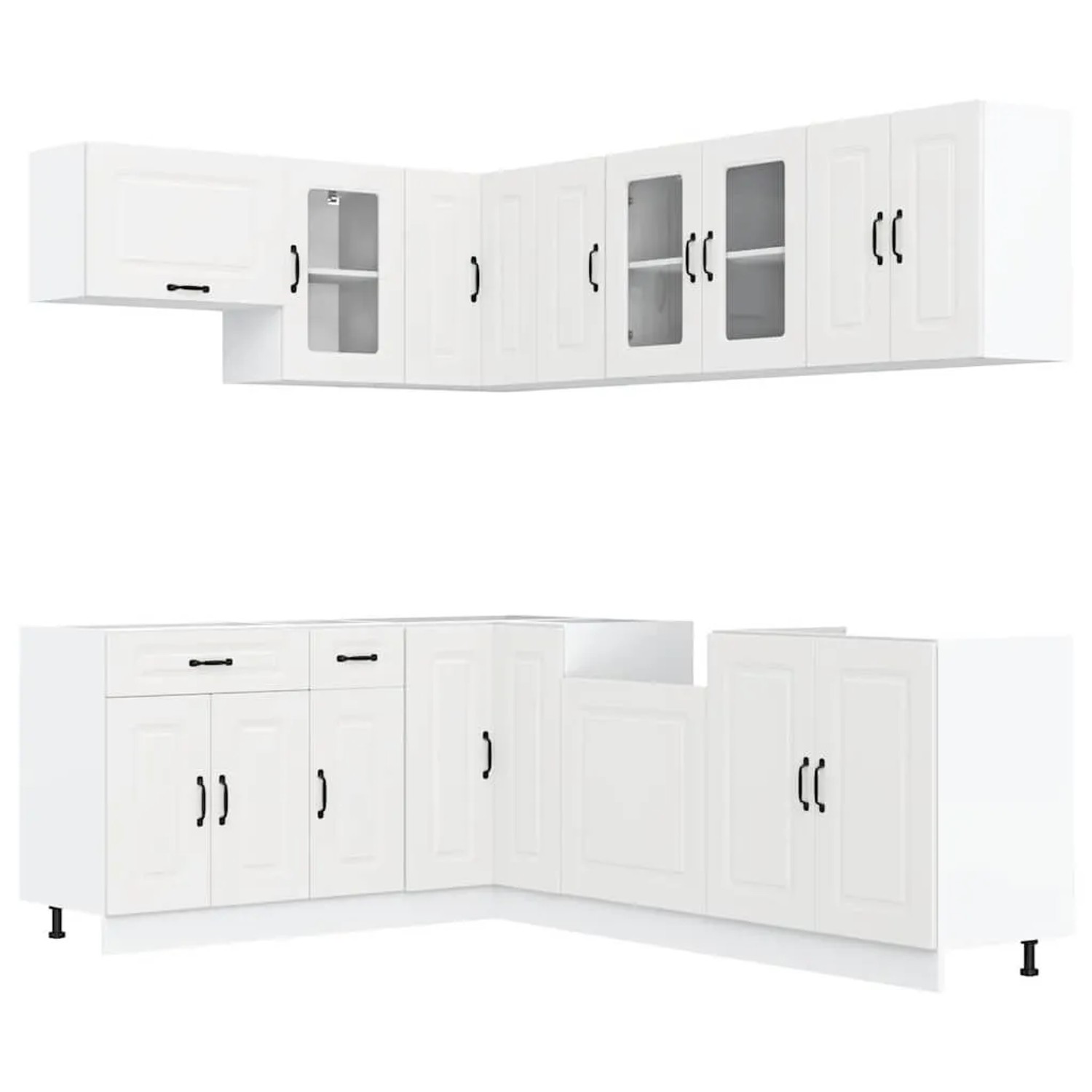 vidaXL 11 Tlg Küchenschrank-Set Kalmar Weiß Holzwerkstoff 3314881