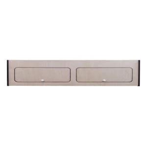 Monstershop Hängeschrank für Wohnwagen, 120cm, Birke mit schwarzem Rand und zwei Türen.