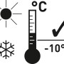 Symbol für Frostbeständigkeit bis -10°C für Pflanzentöpfe und Pflanzkübel.