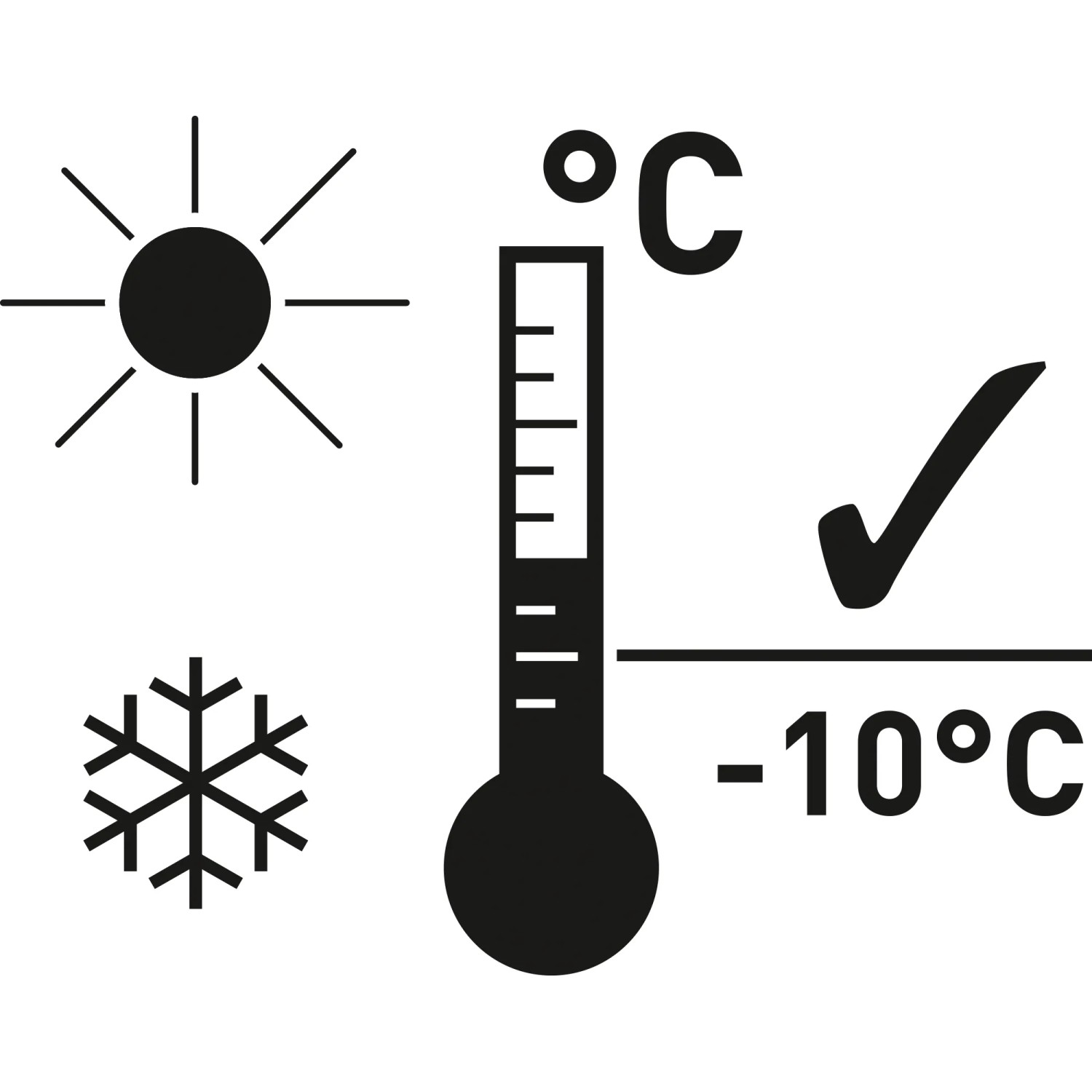 Symbol für Frostbeständigkeit bis -10°C für Pflanzentöpfe und Pflanzkübel.