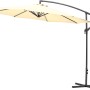 Gartenfreunde Ampelschirm, Ø 300 cm, Creme, mit Kurbel und Plattenständer.