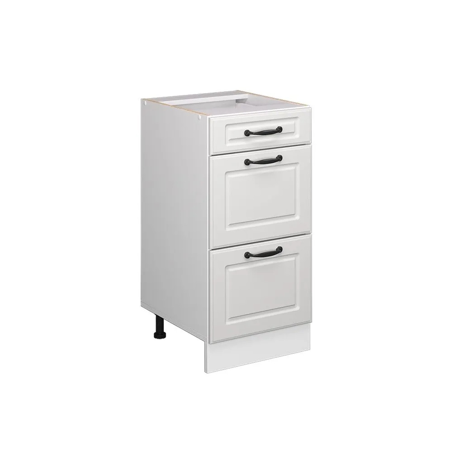 Vicco Küchenunterschrank R-Line Weiß Landhaus Weiß 40 cm mit Schubladen ohne Arbeitsplatte