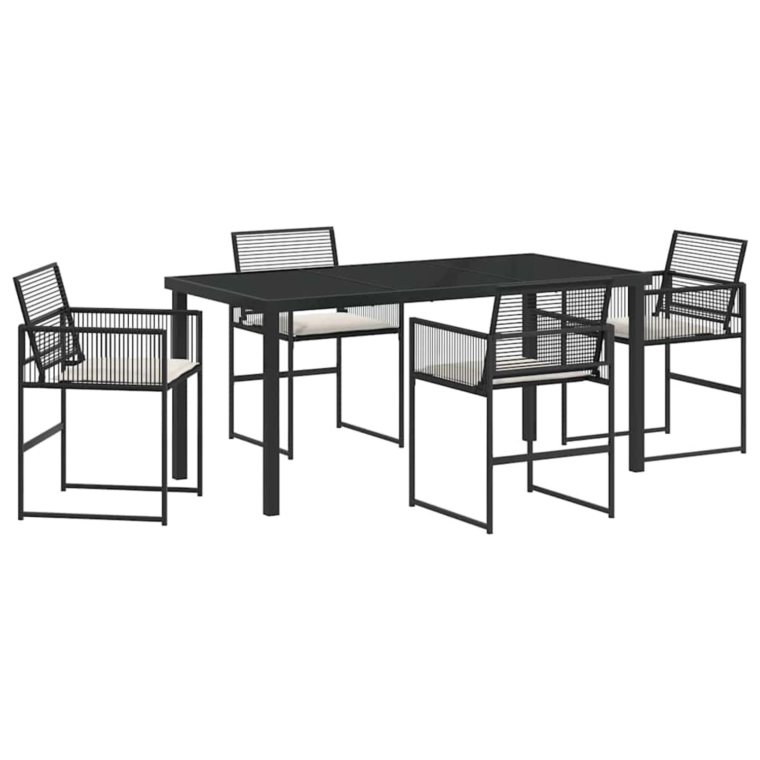 vidaXL Garten Essgruppe 5-Tlg Schwarz Poly Rattan 3379325 günstig online kaufen