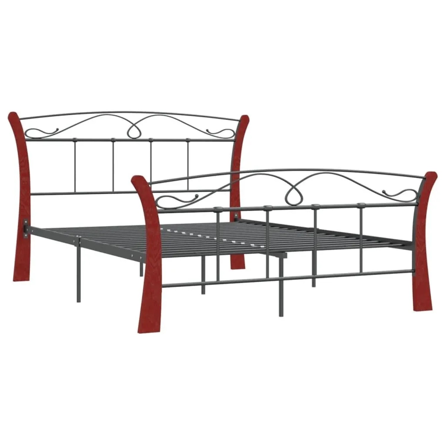 vidaXL Bettgestell Schwarz Metall 120x200 cm 324878