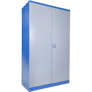 Güde Vertikal-Auszugschrank VAS T02, Werkzeugschrank mit blau-grauer Lackierung und zwei Türen.