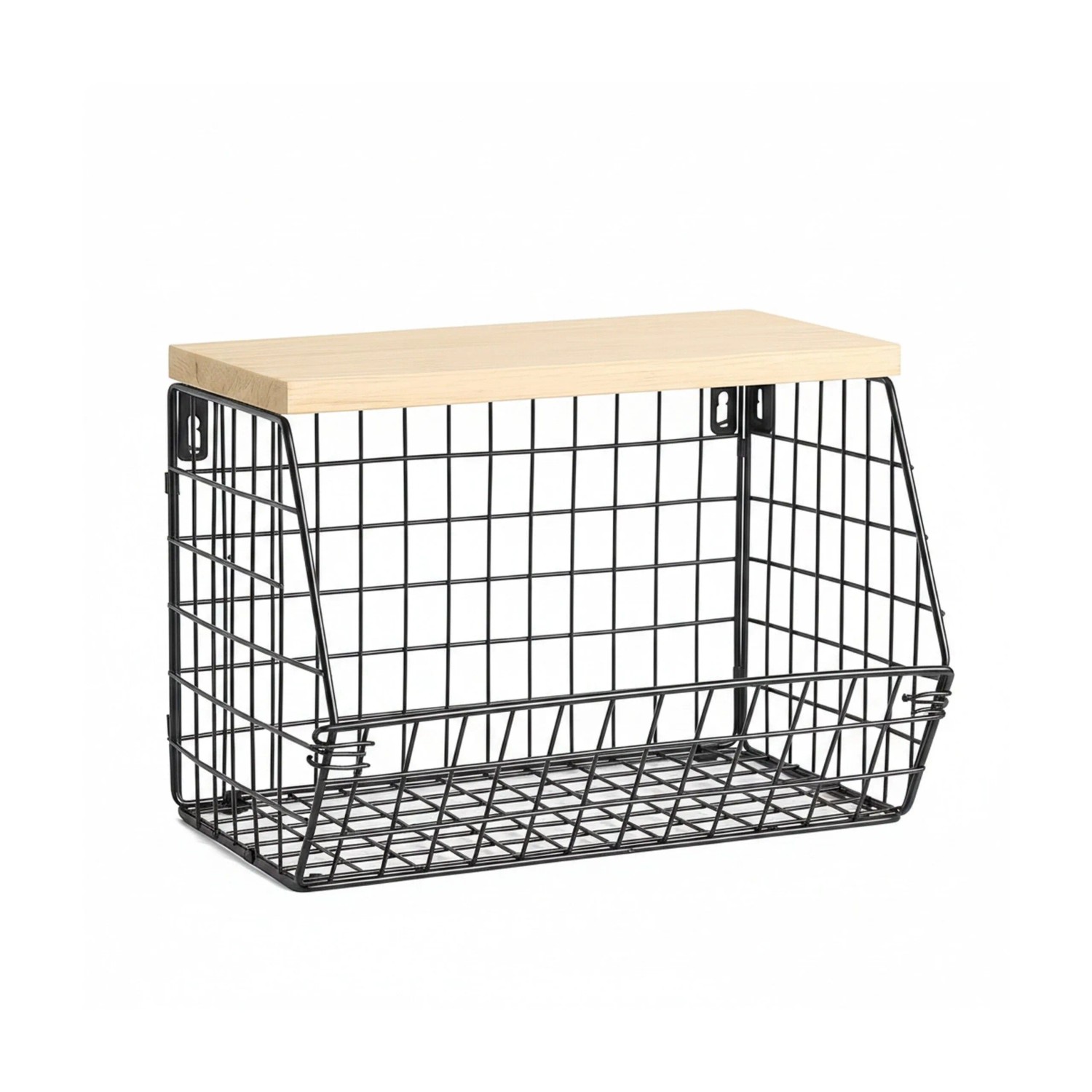 Relaxdays Obstkorb Wandregal Eisen MDF Wandmontage 21 cm x 30 cm x 20 cm 1,2 kg