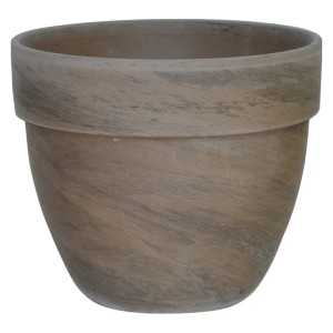 Basaltfarbener Pflanztopf Levante, Ø 35 cm, aus frostfestem Terrakotta für Garten und Balkon.