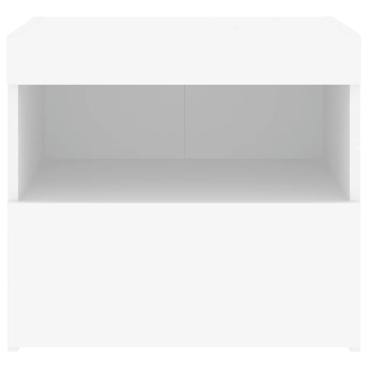 Weißer vidaXL Nachttisch mit LED-Beleuchtung, 50x40x45 cm.