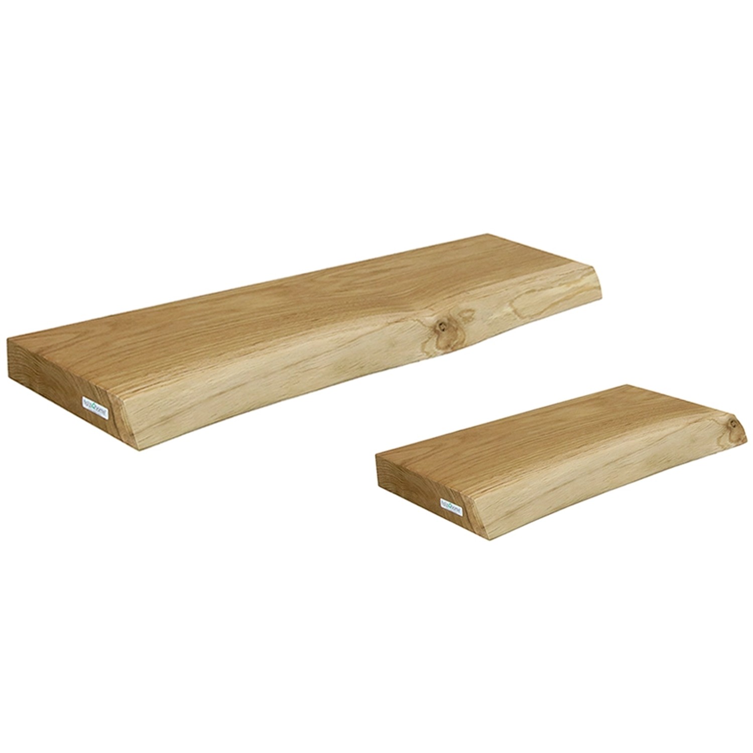 holz4home Wandregal Set 70cm und 40cm Eiche Massiv 2 Teilig Natur mit Baumk günstig online kaufen