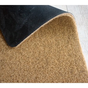 Beige ASTRA Power Rib Fußmatte 50x80cm, Detailaufnahme der Textur und der schwarzen Rückseite.