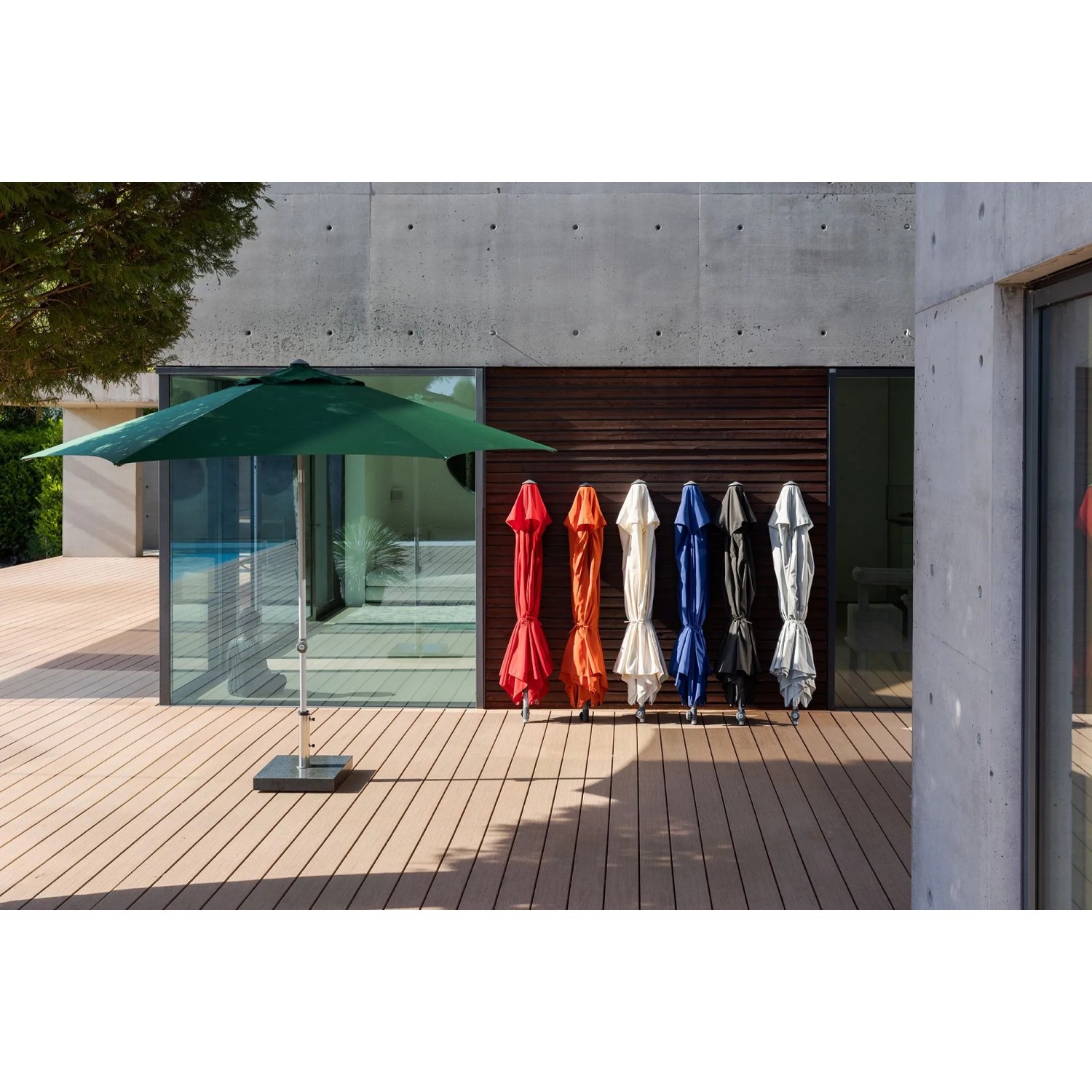 Kettler Stockschirm Easy Push, Ø 300 cm, Silber-Natur und weitere Farben. Marktschirm mit Windauslass.