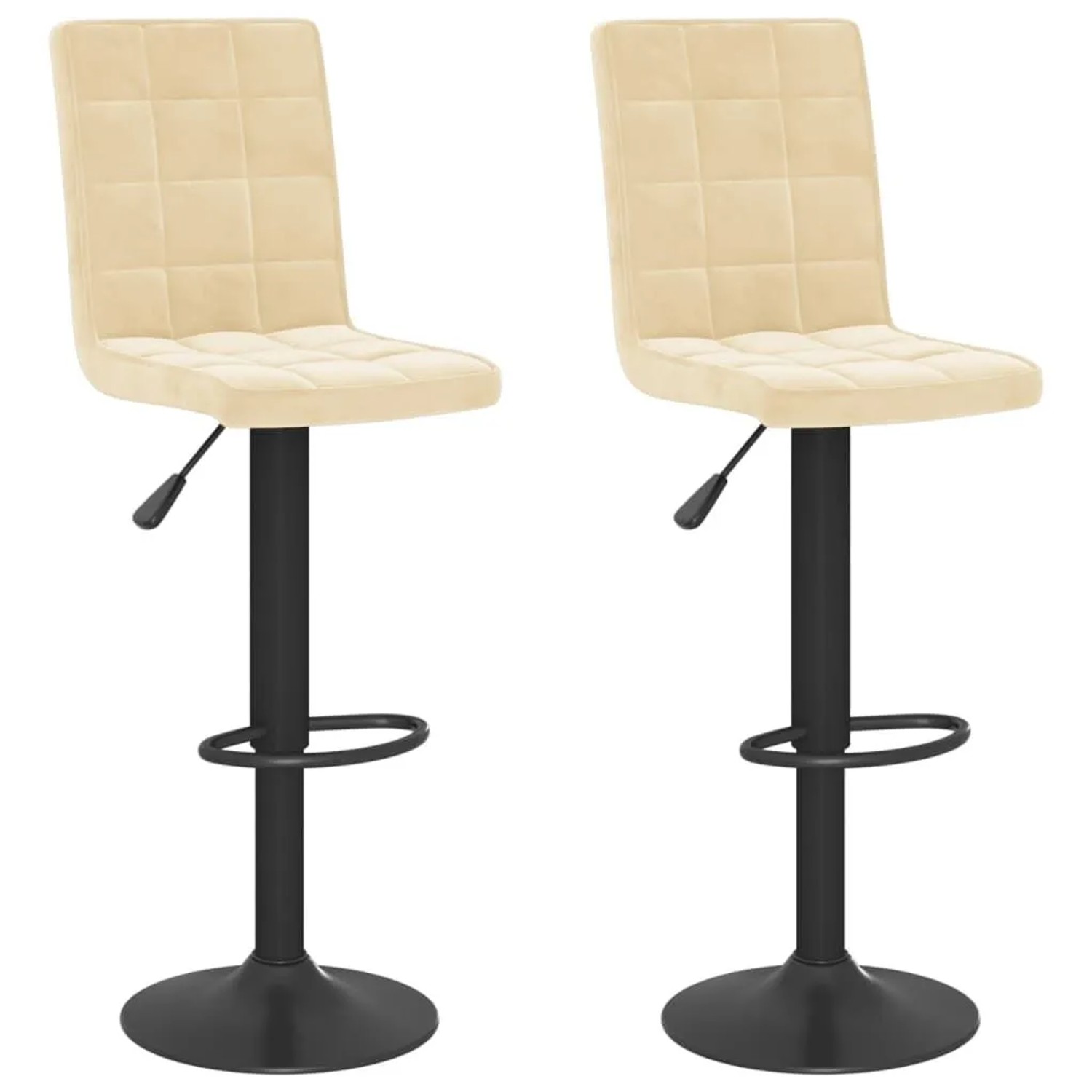 vidaXL Barhocker 2 Stk Creme Samt 335762