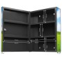 Offener, abschließbarer Banjado XXL Medizinschrank aus anthrazitfarbenem Metall mit Motiv, 35x46x15cm.